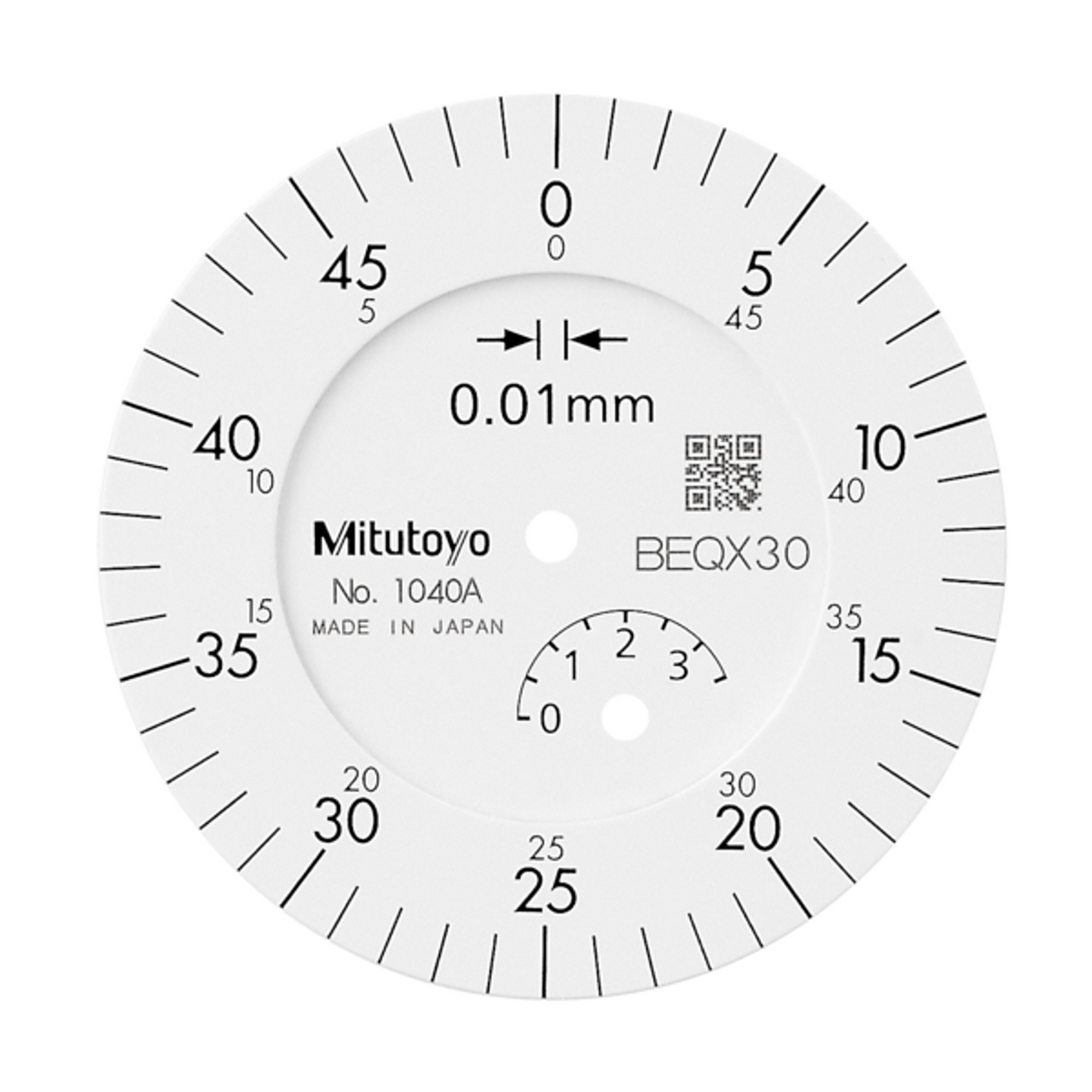 Indicador de carátula, tapa con oreja, Tipo ISO 3,5mm, 0,01mm