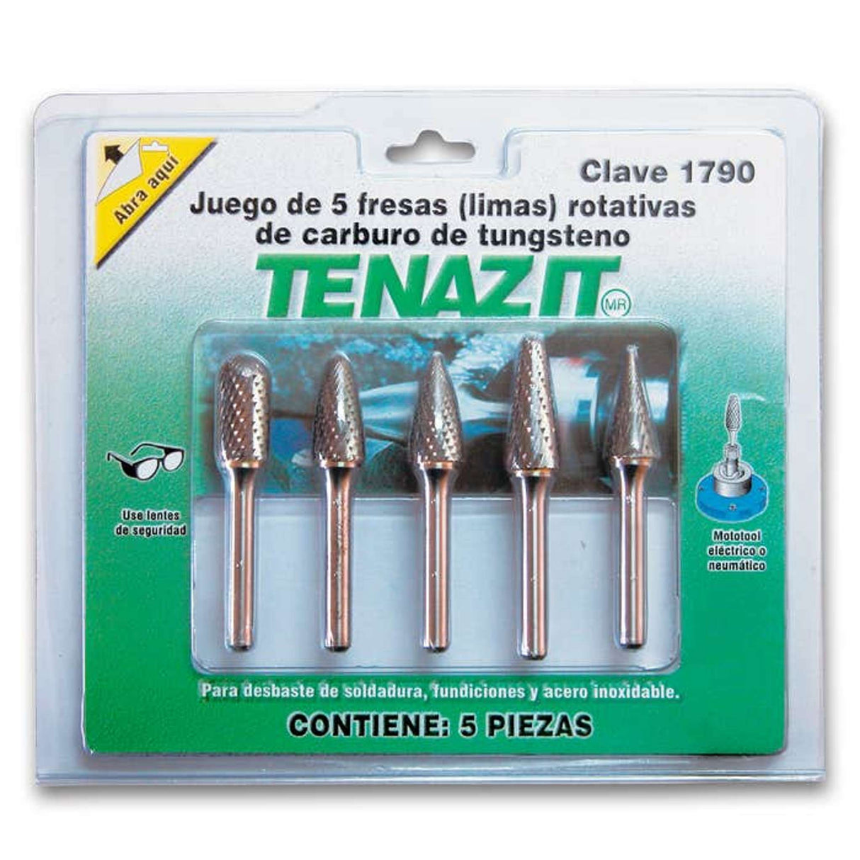 Juego de limas rotativas de carburo de tungsteno, incluye modelos 107, 122, 120. 124, 125