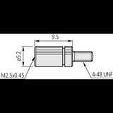 Barra de extensión para indicador 4-48 UNF a M2,5x0,45