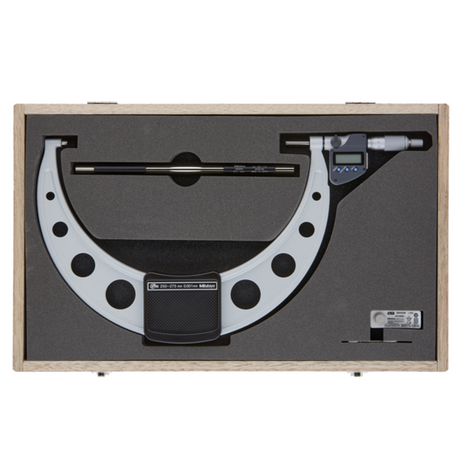 Micrómetro Digital para Exteriores A Prueba de Refrigerantes, Intervalo de 250-275 mm, Fuerza de Medición de 5 a 10 N, Con Salida de Datos