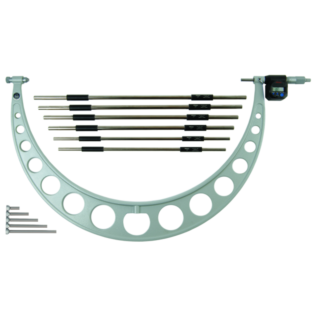 Micrómetros Digimatic exteriores con topes intercambiables pulg/mm,18-24 pulg,incluido 6 topes