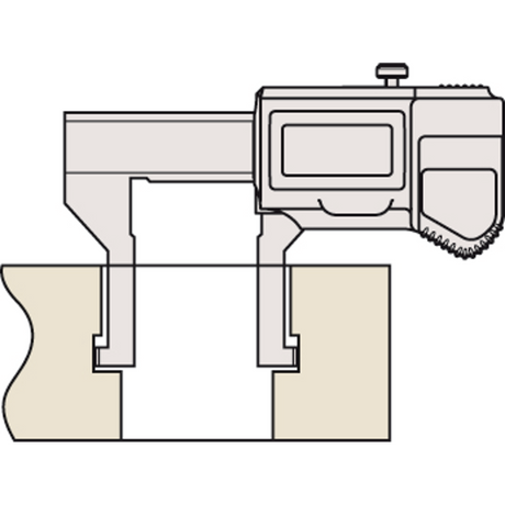 Calibrador digital ABS  puntas cónicas pulg/mm, 0.404-6 pulg, IP67, Rodillo  para el pulgar