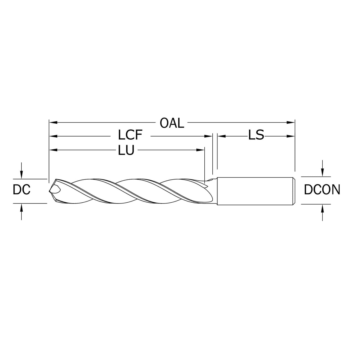 Broca de Alto Rendimiento Diám. 4.10mm, 3 Flautas, Recubriemiento de Ti-NAMITE-B (TIB2)