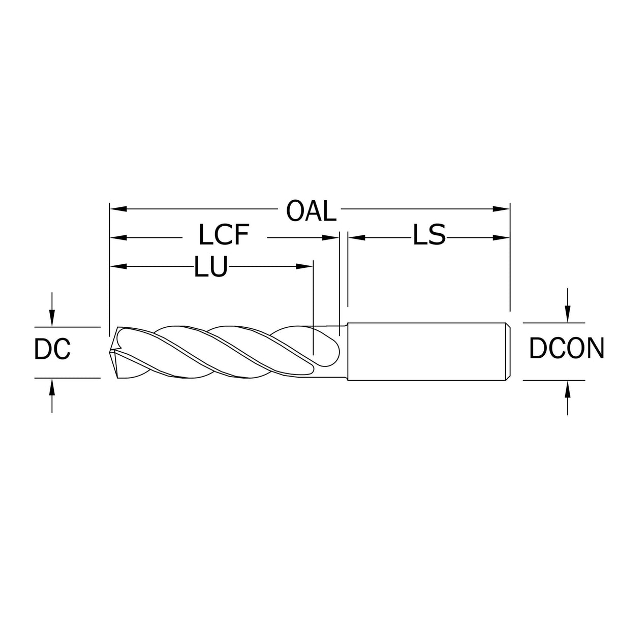 Broca de Alto Rendimiento Diám. 4.00mm, 2 Flautas, Recubriemiento de Ti-NAMITE-A (AlTiN)