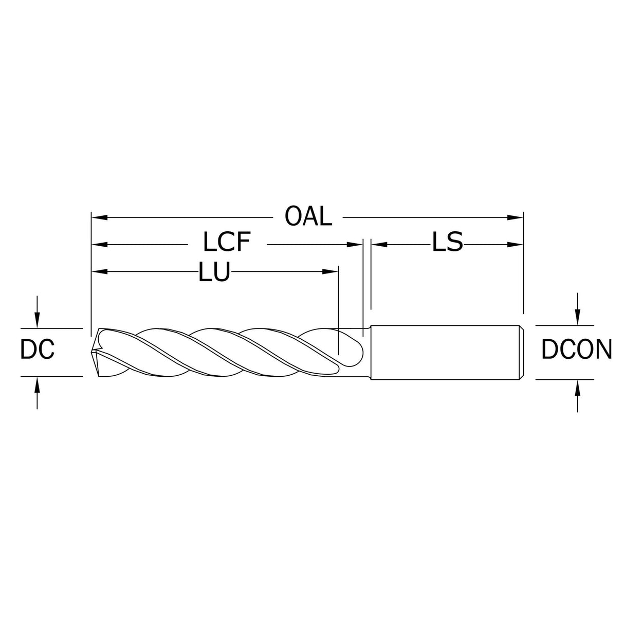 Broca de Alto Rendimiento Diám. 8.00mm, 2 Flautas, Recubriemiento de Ti-NAMITE-A (AlTiN)