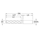 Broca de Alto Rendimiento Diám. 8.00mm, 2 Flautas, Recubriemiento de Ti-NAMITE-A (AlTiN)