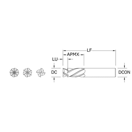 Routers de Alto Rendimiento, Diam.Cte. 10 mm, 6 Flautas, Punta Plana