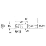 Cortador Vertical de Alto Rendimiento para Aluminio, Diam. Cte. 3/4 pulg, 3 Flautas, Rompevirutas